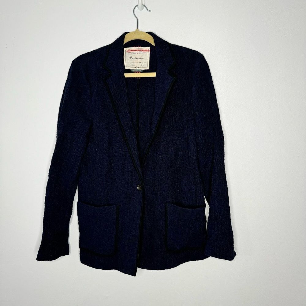 Anthropologie Cartonneir navy blazer size 12